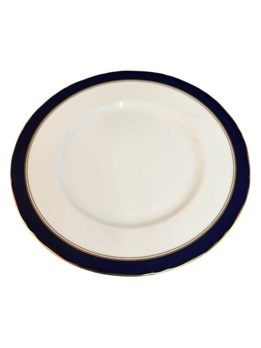 Royal Worcester Cavendish Blue Bone China Dinner Plate Gold Trim 1981 Made In En